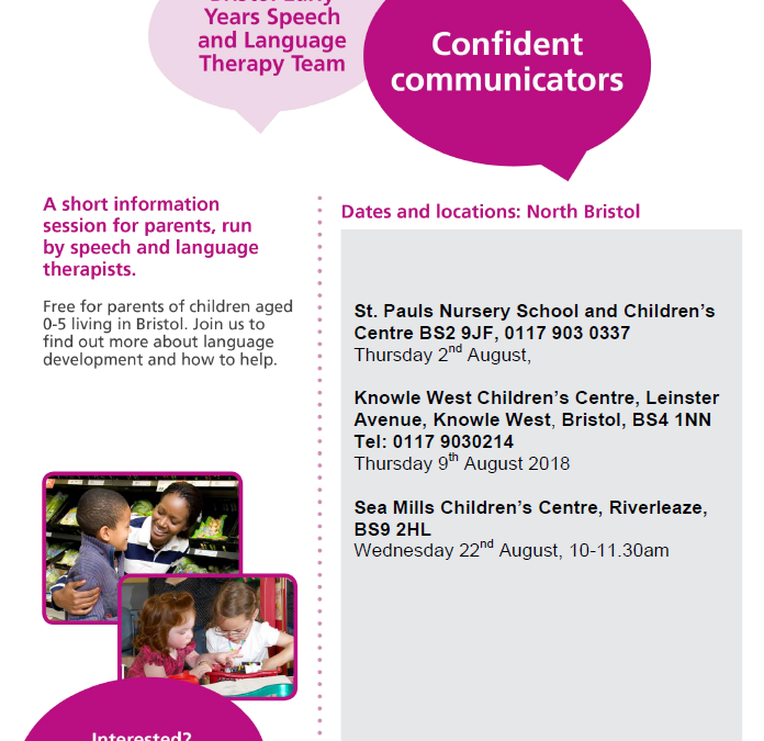 Speech and Language Therapy Confident Communicators August 2018