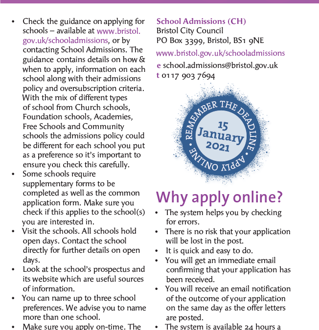 Apply for primary school place now