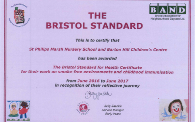 We have been awarded The Bristol Standard for Health Certificate