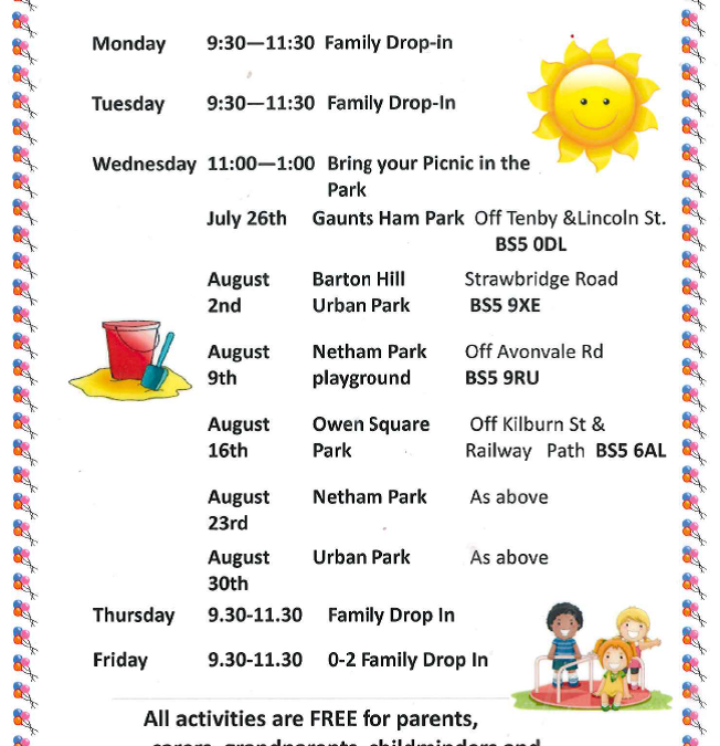 Barton Hill Family Centre & Children’s Centre summer activity programme