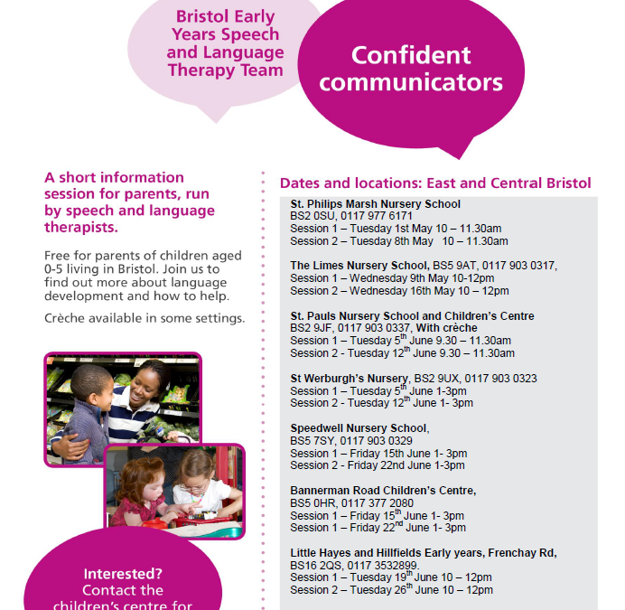 Speech and Language Drop-in sessions and Confident Communicators