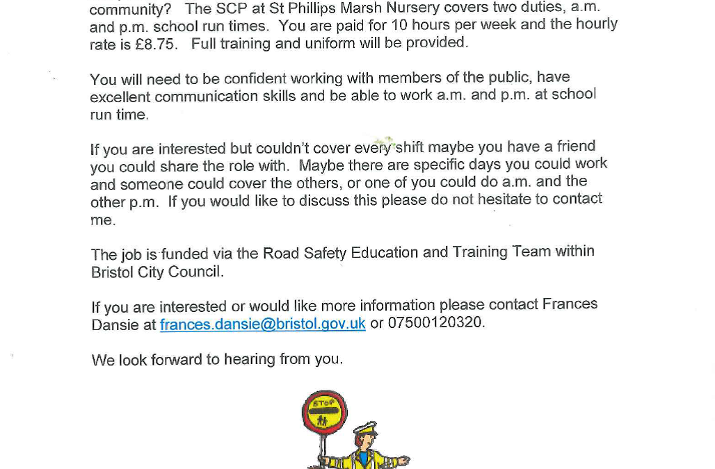 School crossing patrol vacancy