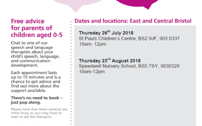 Speech and Language drop-ins – summer 2018