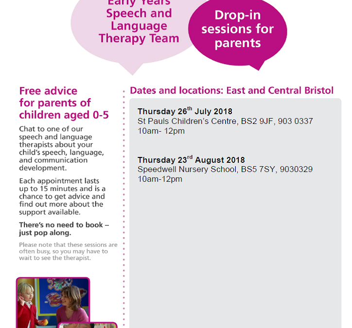 Speech and Language drop-ins – summer 2018