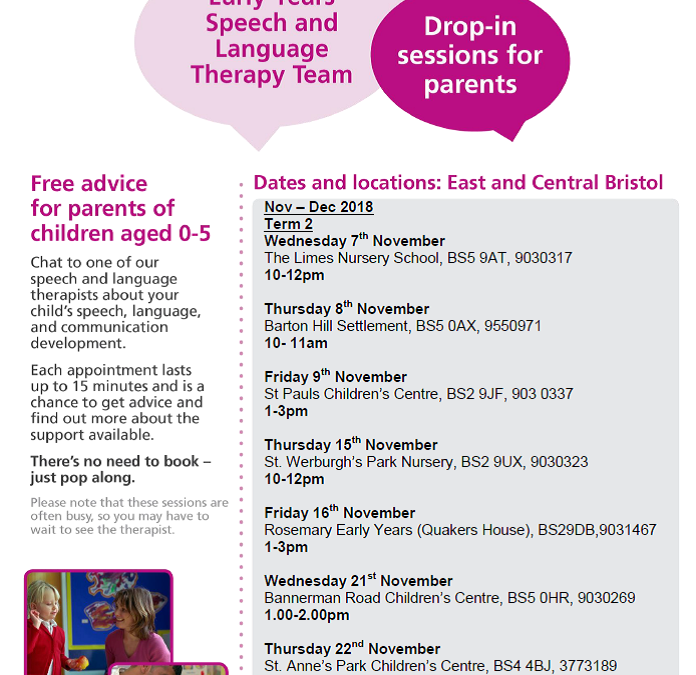 Speech and Language Drop-in sessions Term 2 2018