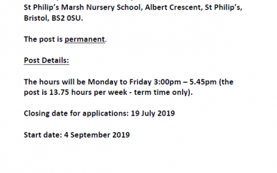 Job advert for Play Leader