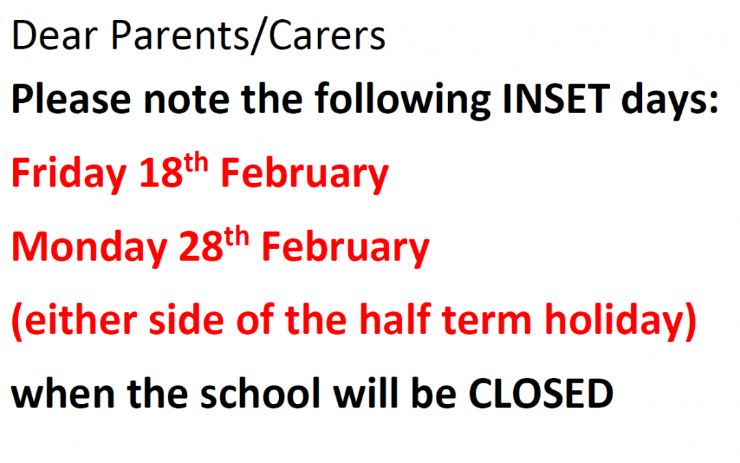 School cLOSED Friday 18th and Monday 28th February