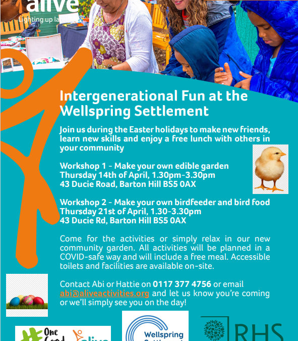 Easter family gardening at the Wellspring Settlement